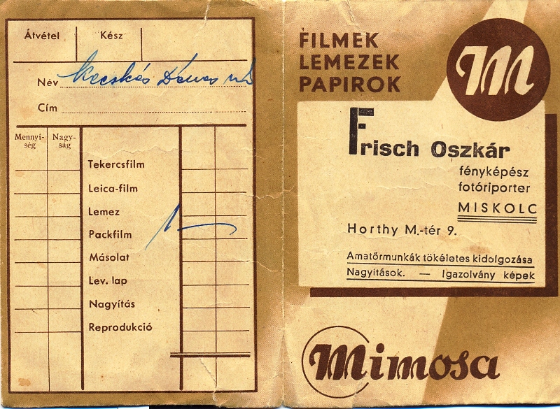 Frisch Oszkár 1 külső - 1940 k.